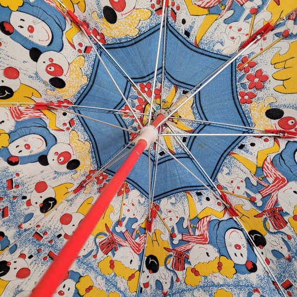 Vintage Small Fabric Parasol Umbrella Novelty Kokechi Colorful Whimsy - Picture 7 of 11